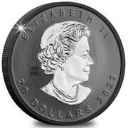 20 Dollars In the name of Elizabeth II; Super Incuse Maple Leaf obverse image