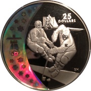 25 Dollars - Elizabeth II Hockey, Canada, 2007 reverse image