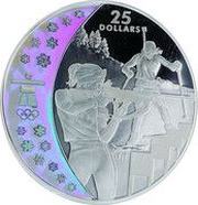 25 Dollars - Elizabeth II Biathlon, Canada, 2007 reverse image