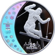 25 Dollars - Elizabeth II Freestyle Skiing, Canada, 2008 reverse image
