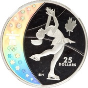 25 Dollars - Elizabeth II Figure Skating, Canada, 2008 reverse image