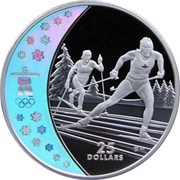 25 Dollars - Elizabeth II Cross Country Skiing, Canada, 2009 reverse image