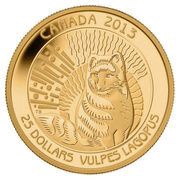 25 Dollars - Elizabeth II The arctic fox, Canada, 2013 reverse image