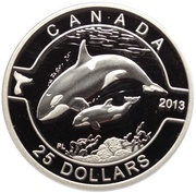 25 Dollars - Elizabeth II Orca, Canada, 2013 reverse image