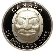 25 Dollars - Elizabeth II Grandmother Moon Mask, Canada, 2013 reverse image