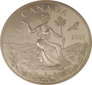 25 Dollars - Elizabeth II Canada: An Allegory; silver, Canada, 2013 reverse image