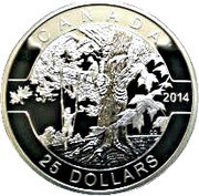 25 Dollars - Elizabeth II Under the Maple Tree, Canada, 2014 reverse image