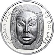 25 Dollars - Elizabeth II Matriarch Moon Mask, Canada, 2014 reverse image