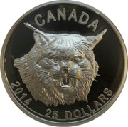 25 Dollars - Elizabeth II Canada Lynx, Canada, 2014 reverse image