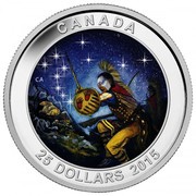 25 Dollars - Elizabeth II The Wounded Bear, Canada, 2015 reverse image