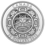 25 Dollars - Elizabeth II Singing Moon Mask, Canada, 2015 reverse image