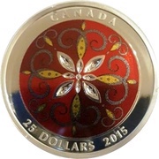 25 Dollars - Elizabeth II Christmas Ornament, Canada, 2015 reverse image