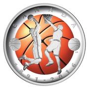25 Dollars - Elizabeth II 125th Anniversary of the Invention of Basketball, Canada, 2016 reverse image