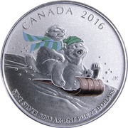 25 Dollars - Elizabeth II Winter Fun, Canada, 2016 reverse image