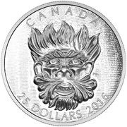 25 Dollars - Elizabeth II Grotesque Wild Green Man, Canada, 2016 reverse image