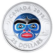 25 Dollars - Elizabeth II Ancestor Moon Mask, Canada, 2018 reverse image