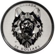 25 Dollars - Elizabeth II Wolf, Canada, 2019 reverse image