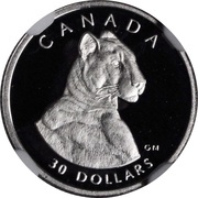 30 Dollars - Elizabeth II Cougar; Platinum reverse image