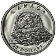30 Dollars - Elizabeth II Sea Otter; platinum, Canada, 1994 reverse image