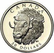 30 Dollars - Elizabeth II Muskox; platinum reverse image