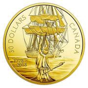 30 Dollars - Elizabeth II Captain Cook and the HMS Resolution, Canada, 2018 reverse image