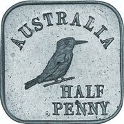 ½ Penny - George V Kookaburra Pattern - Type 1, Silver reverse image