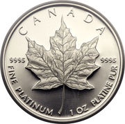 50 Dollars - Elizabeth II 2nd Portrait; 1 oz. Platinum Bullion Coinage reverse image