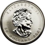 50 Dollars - Elizabeth II 4th Portrait; 1 oz. Palladium Bullion Coinage obverse image
