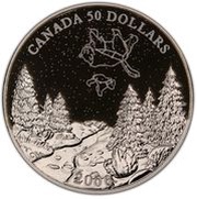 50 Dollars - Elizabeth II Big and little bear constellations; Spring reverse image