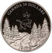 50 Dollars - Elizabeth II Big and little bear constellations; Autumn reverse image