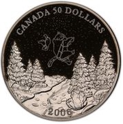 50 Dollars - Elizabeth II Big and little bear constellations; Winter reverse image