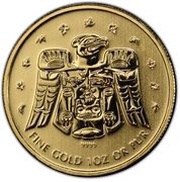 50 Dollars - Elizabeth II Thunderbird, Gold, Canada, 2009 reverse image