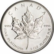 50 Dollars - Elizabeth II 1 oz. platinum bullion coinage, Canada, 2009-2013 reverse image