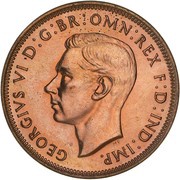 ½ Penny - George VI obverse image