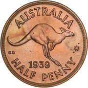 ½ Penny - George VI reverse image