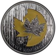 50 Dollars - Elizabeth II 5 oz. Silver Maple Leaf, Canada, 2013 reverse image