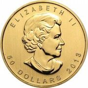 50 Dollars - Elizabeth II 4th Portrait; GML Bullion Coinage (with security leaf) obverse image