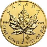 50 Dollars - Elizabeth II 4th Portrait; GML Bullion Coinage (with security leaf), Canada, 2013-2014 reverse image