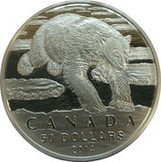 50 Dollars - Elizabeth II Polar Bear, Canada, 2014 reverse image