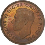 ½ Penny - George VI without "IND:IMP" obverse image