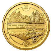 50 Dollars - Elizabeth II Mount Fuji and Canadian Rockies, Canada, 2015 reverse image