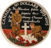 50 Dollars In the name of George V; In Flanders Fields, Canada, 2015 reverse image