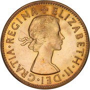 ½ Penny - Elizabeth II 1st Portrait; without "F:D:" obverse image