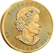 50 Dollars - Elizabeth II 4th Portrait; Double-Incuse GML Bullion Coinage obverse image