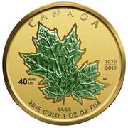 50 Dollars - Elizabeth II Anniversary GML fractionnal set; 1 oz, Canada, 2019 reverse image