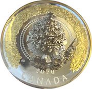 50 Dollars - Elizabeth II Toy train around Christmas tree, Canada, 2020 reverse image