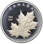 50 Dollars In the name of Elizabeth II; Maple Leaves in Motion, Canada, 2023 reverse image