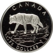 75 Dollars - Elizabeth II Grey Wolf; platinum reverse image