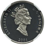 75 Dollars - Elizabeth II Harlequin Duck; platinum obverse image
