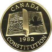 100 Dollars - Elizabeth II Repatriation of the Canadian Constitution, Canada, 1982 reverse image